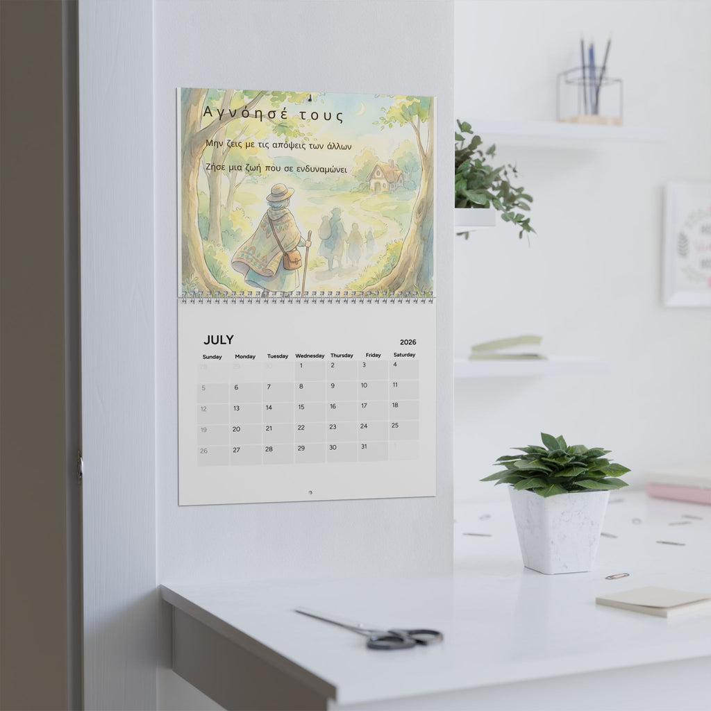 2026 Little Reminders of Life Wall Calendar — Inspirational Nature & Positive Energy (Greek Text)