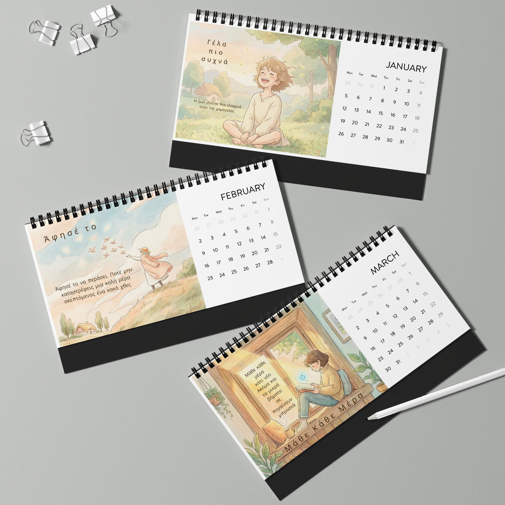 Little Reminders of Life Desk Calendar — Positive Energy Landscape Grid Planner