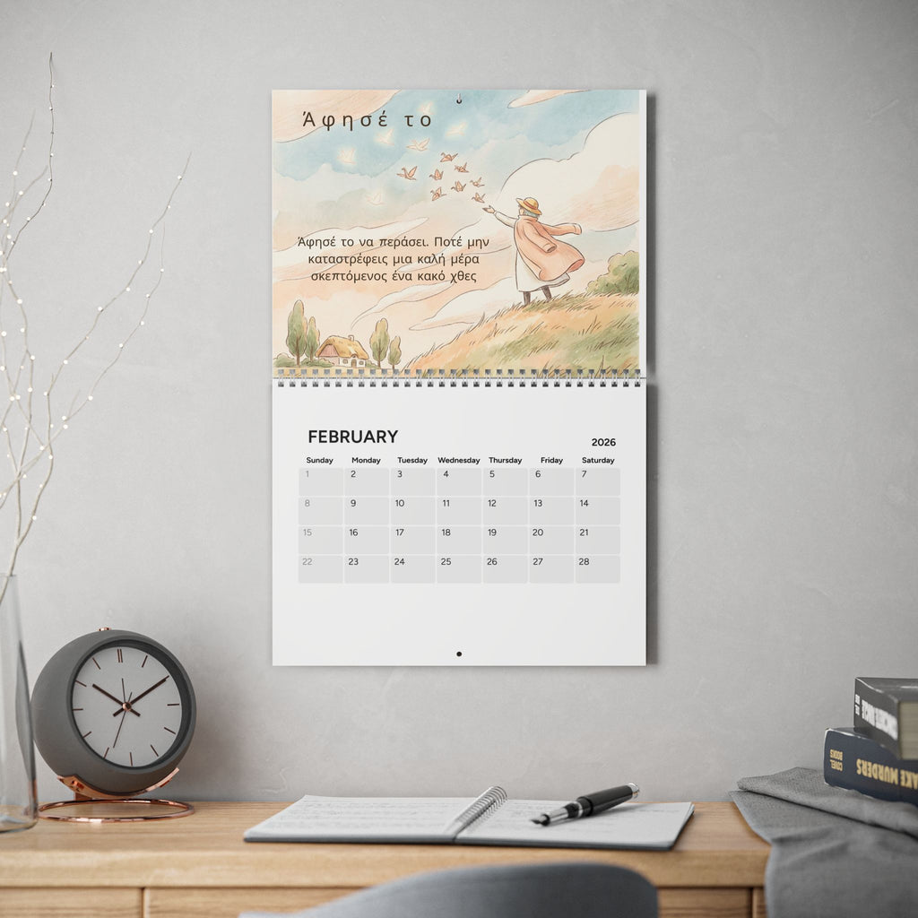 2026 Little Reminders of Life Wall Calendar — Inspirational Nature & Positive Energy (Greek Text)