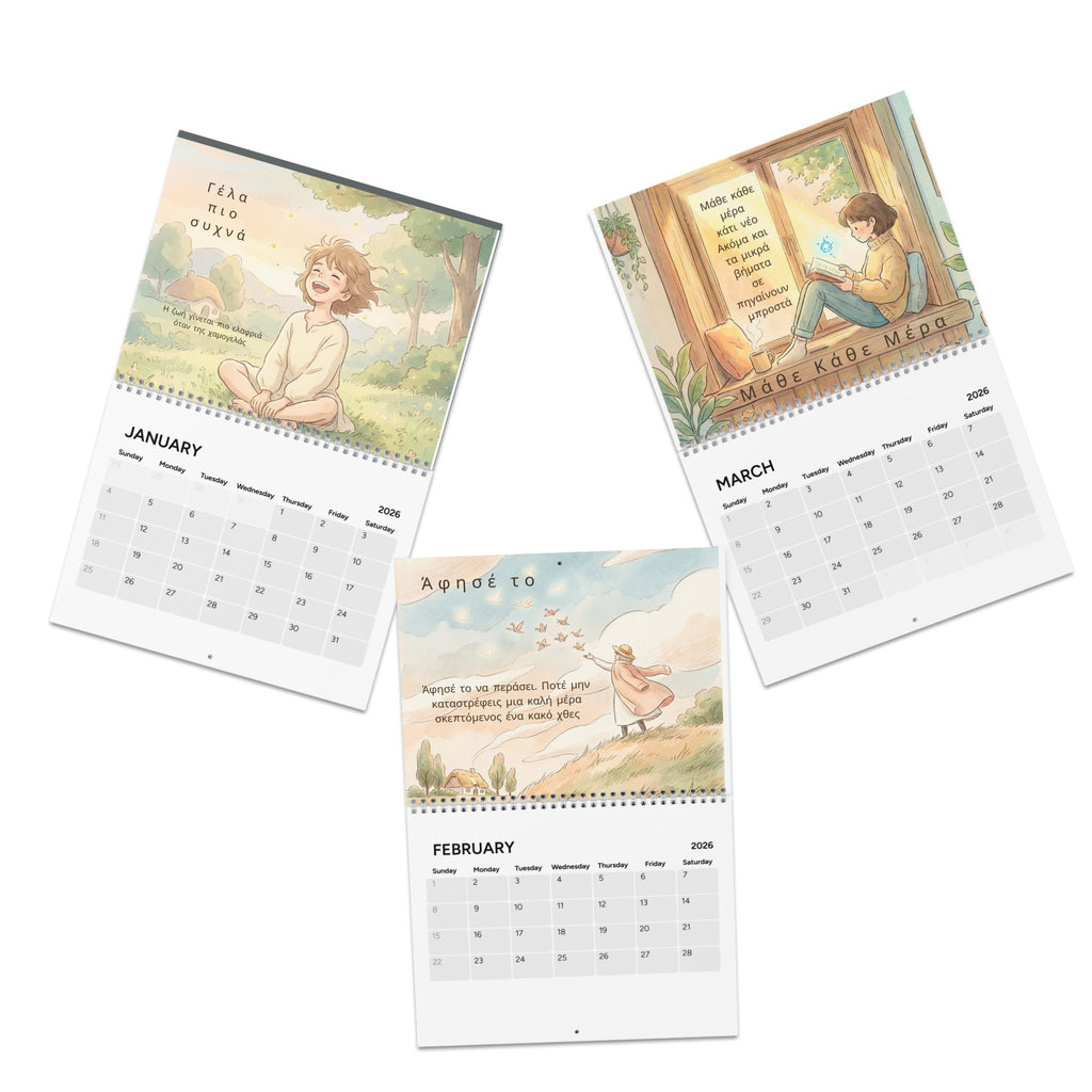 2026 Little Reminders of Life Wall Calendar — Inspirational Nature & Positive Energy (Greek Text)